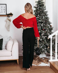 Red Crossover Crop Top