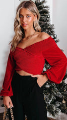 Red Crossover Crop Top