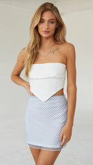 White Pointed Hem Tube Top