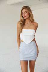 White Strapless Crop Top