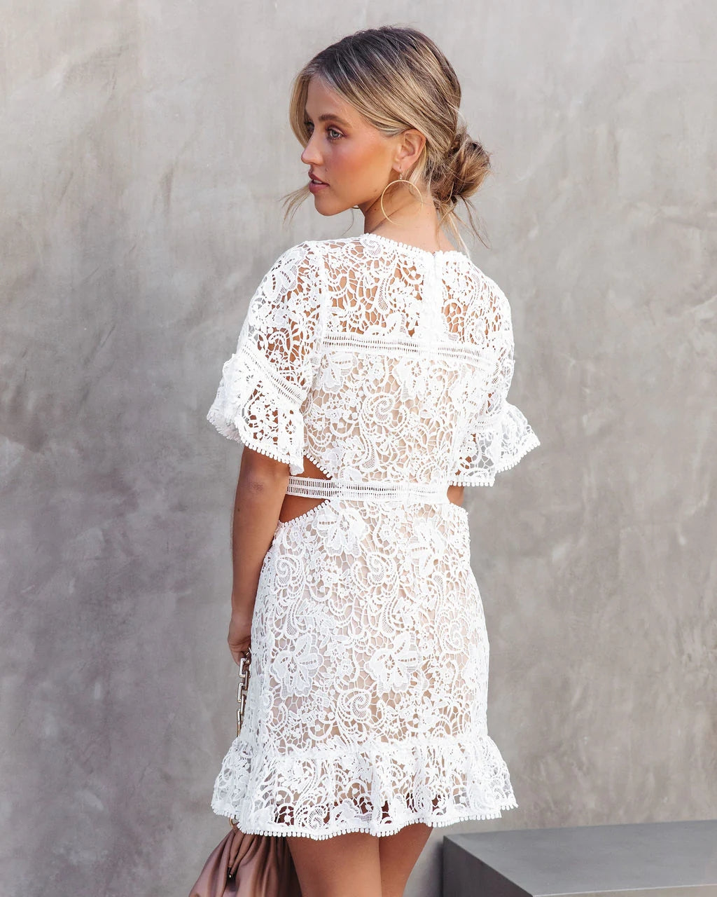 White Crochet Lace Mini Dress – Groovy Mimi