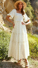 Delicate Yellow Floral Midi Dress