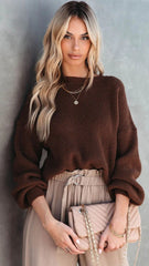 Chocolate Pullover Knit Sweater