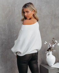Light Grey Ribbed Knit Sweater
