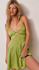 Lime Green Slip Mini Dress