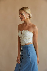 Yellow Floral Bandeau Crop Top