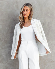 White Ribbed Knit Tank