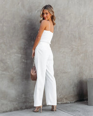 White Ribbed Knit Tank