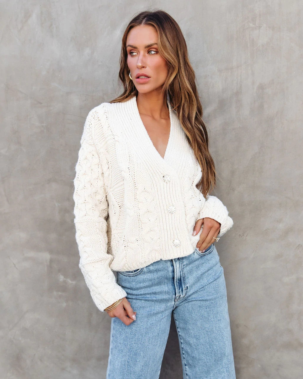 Oatmeal Button Front Cardigan
