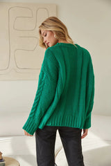 Green Cable Knit Sweater