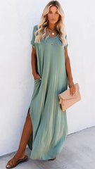 Green Baggy Midi Dress