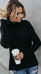 Black Turtleneck Knit Sweater