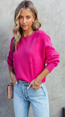 Fuchsia Knit Pullover Sweater