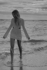 White Long Sleeves Mini Dress