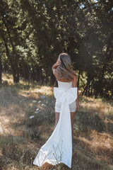 White Back Bow Mini Dress