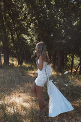 White Back Bow Mini Dress