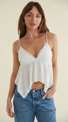 White Peplum Tank Top