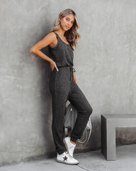 Charcoal Sleeveless Withdraw Jumpsuits