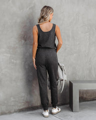 Charcoal Sleeveless Withdraw Jumpsuits