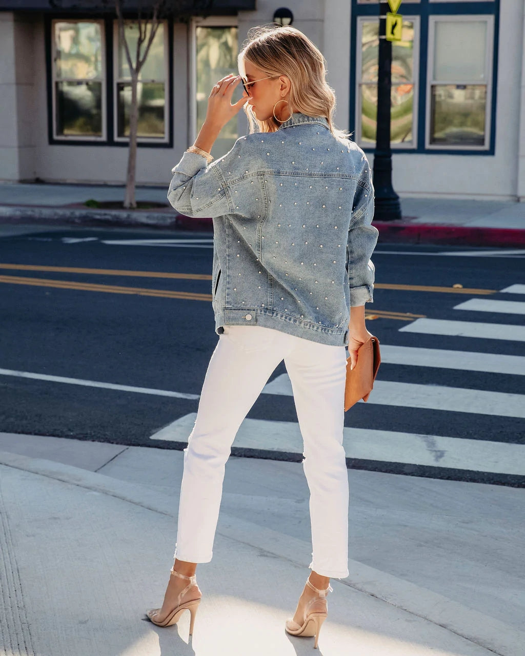 Light Blue Denim Button Down Jacket