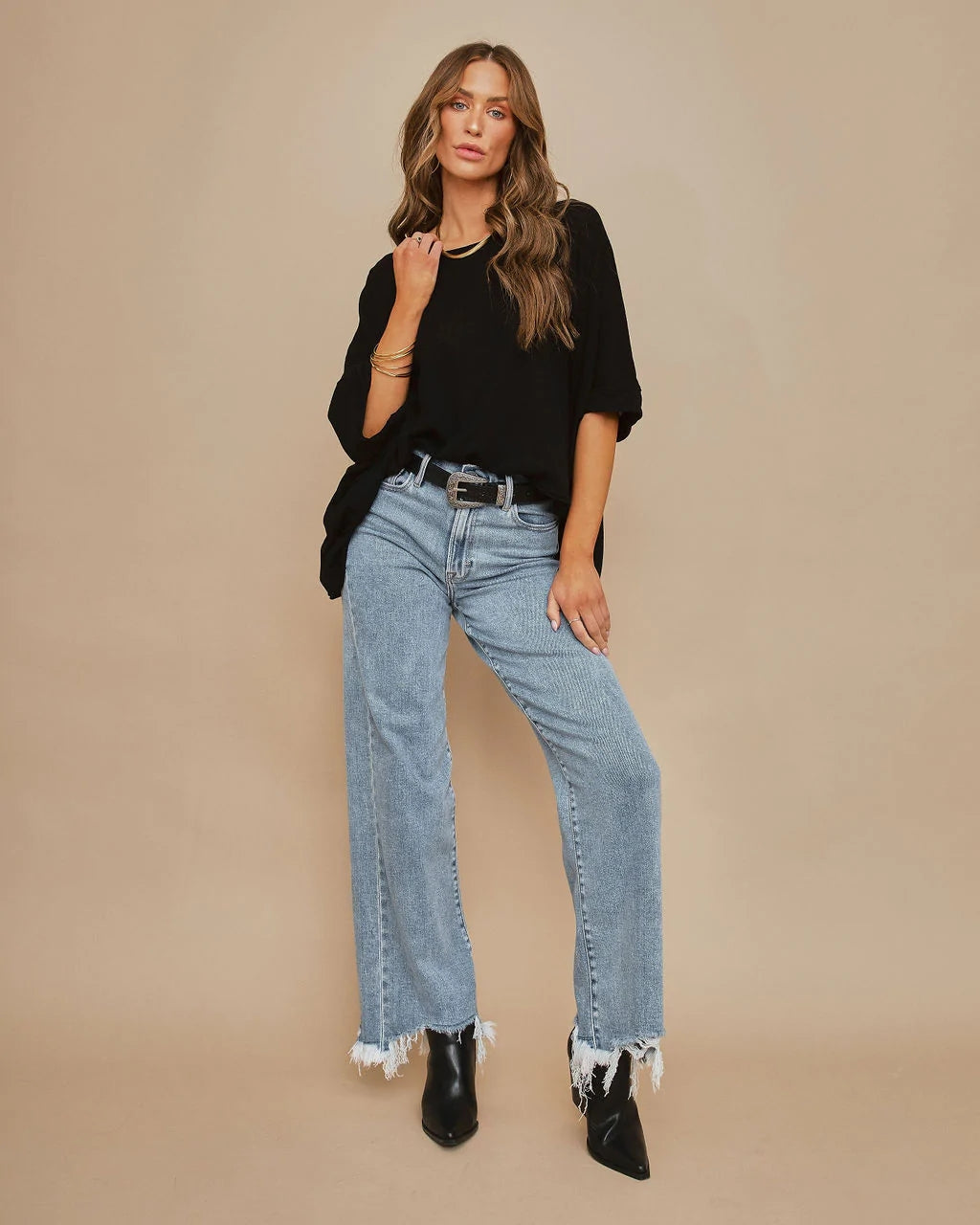 Black Batwing Short Sleeves Tee