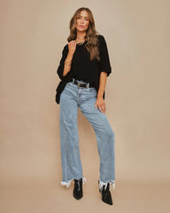 Black Batwing Short Sleeves Tee
