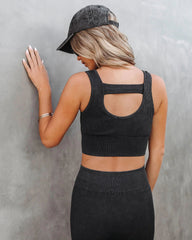 Black Sleeveless Crop Tank Top