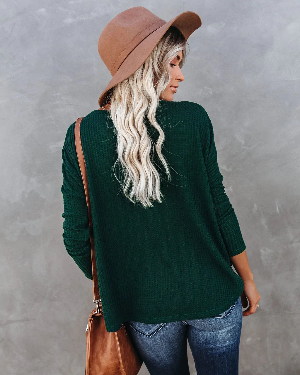 Pine Green Button Down Knit Top
