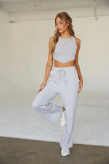 Light Grey Solid Tank Top