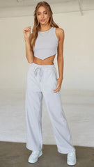Light Grey Solid Tank Top