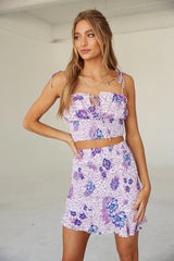 Purple Floral Tank Top