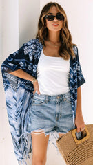Navy Floral Coverup Kimono