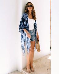 Navy Floral Coverup Kimono