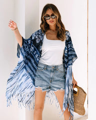 Navy Floral Coverup Kimono