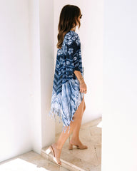 Navy Floral Coverup Kimono