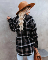 Black Plaid Button Down Shirt