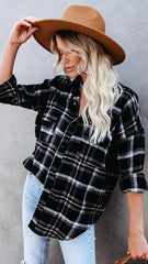 Black Plaid Button Down Shirt