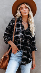 Black Plaid Button Down Shirt
