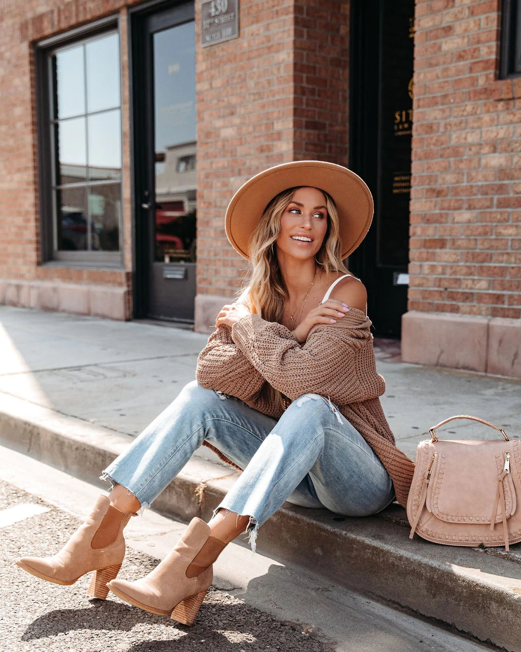 Khaki Buttoned Ribbed Knit Cardigan