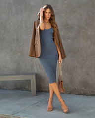 Slate Sleeveless Knit Midi Dress