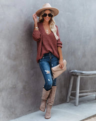 Brown Relaxed Knit Sweater
