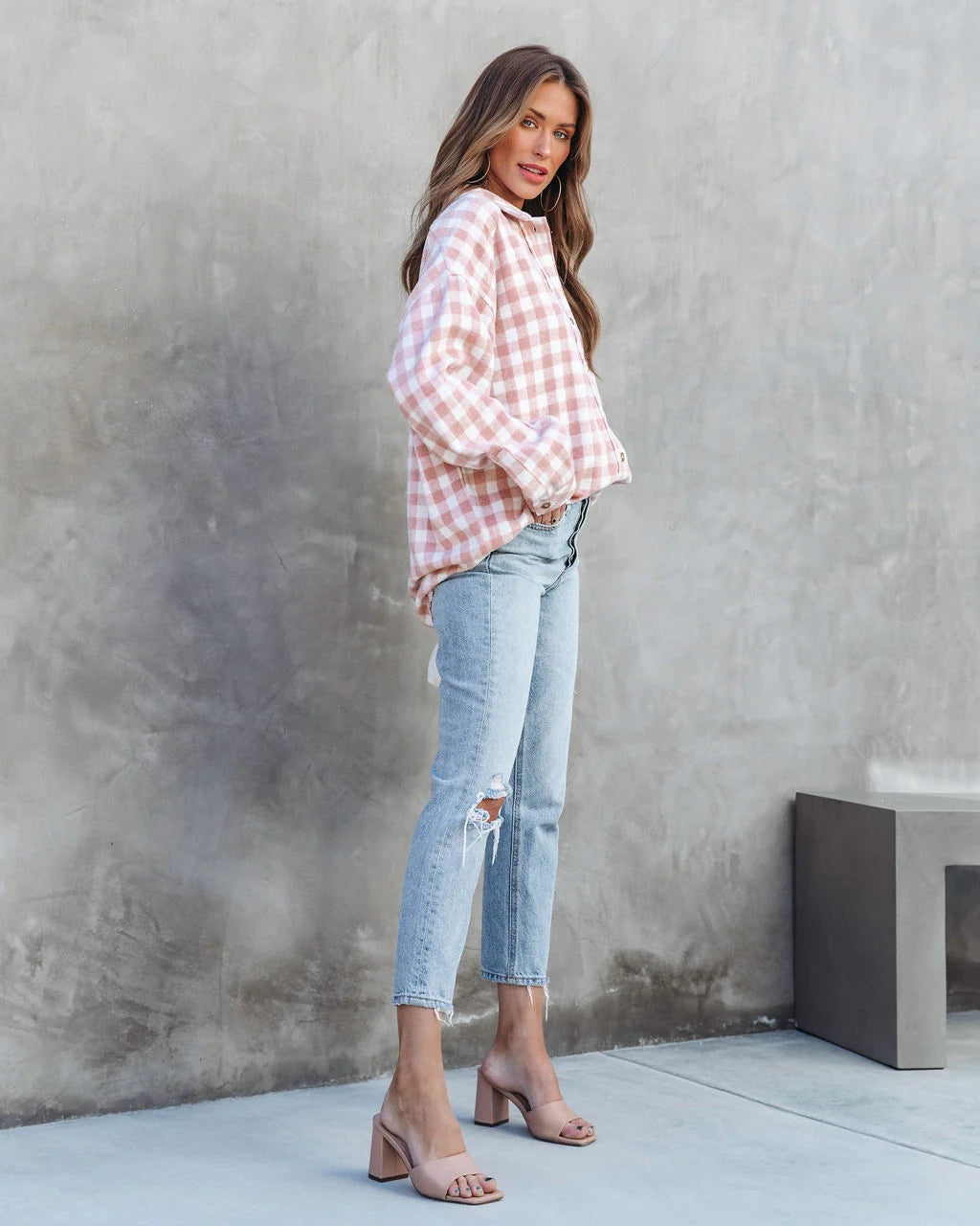 Pink Plaid Button Down Shirt