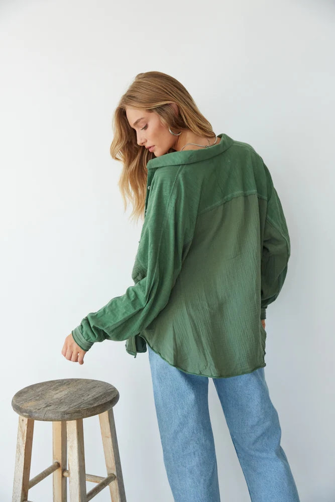 Olive Green Button Down Shirt