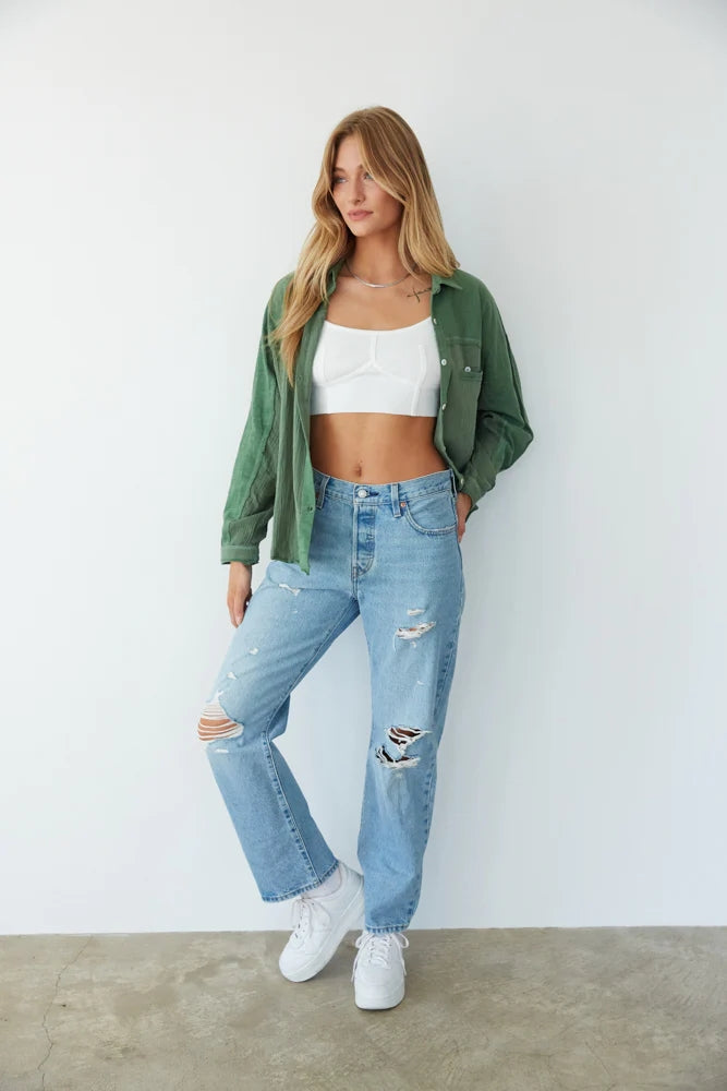 Olive Green Button Down Shirt