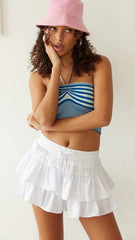 White Ruffle Withdraw Mini Skort
